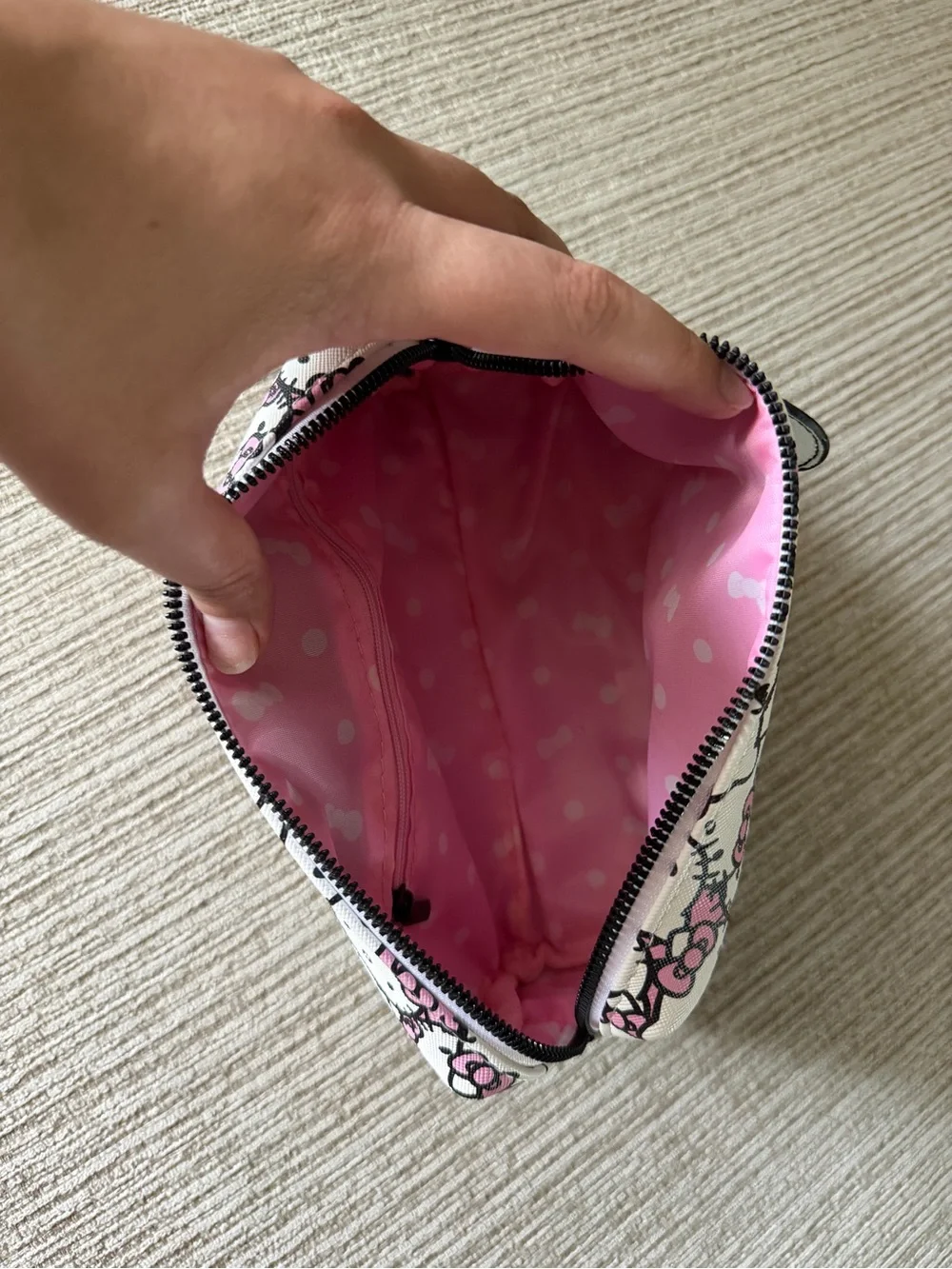 Hello Kitty Pink Bow Pattern Impressions Makeup Cosmetic Bag